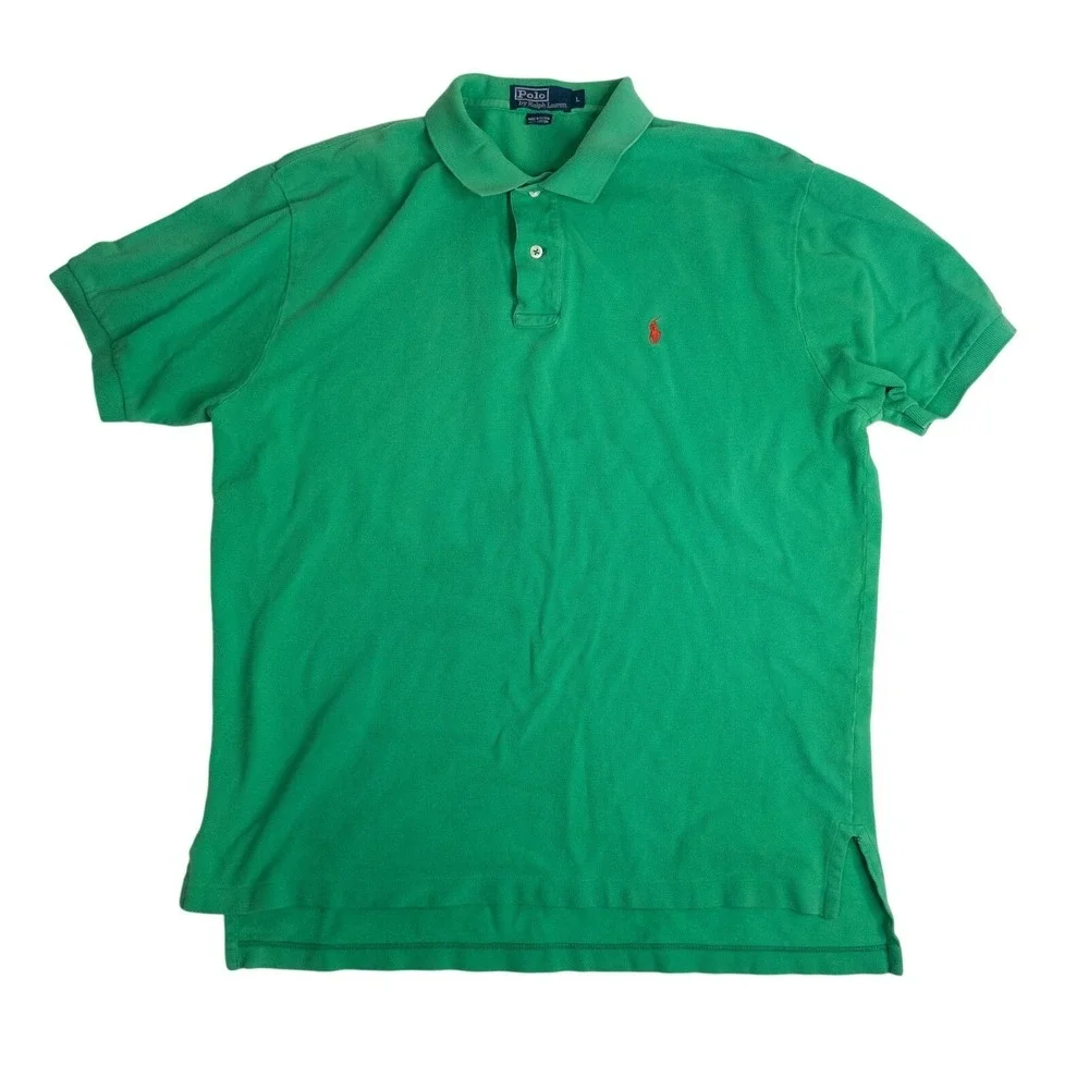 Polo Ralph Lauren Polo Mens L Cotton Green Red Pony Shirt